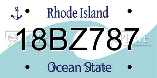 18BZ787 Rhode Island License Plate