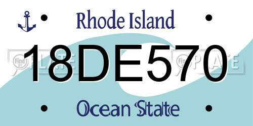 18DE570 Rhode Island License Plate