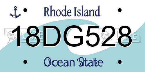 18DG528 Rhode Island License Plate