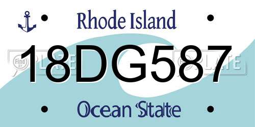 18DG587 Rhode Island License Plate