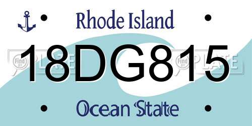 18DG815 Rhode Island License Plate