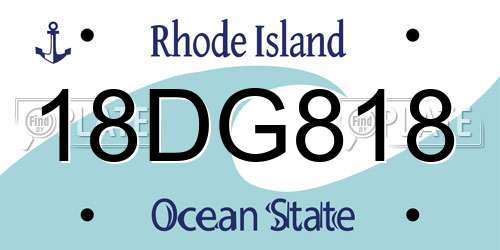 18DG818 Rhode Island License Plate