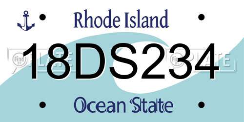 18DS234 Rhode Island License Plate