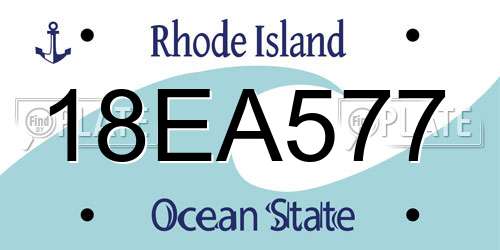 18EA577 Rhode Island License Plate