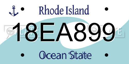 18EA899 Rhode Island License Plate