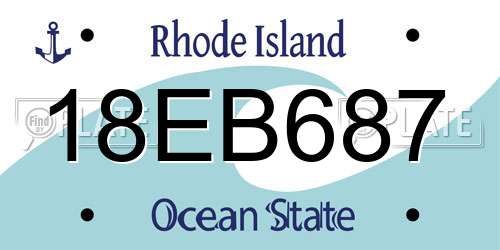 18EB687 Rhode Island License Plate