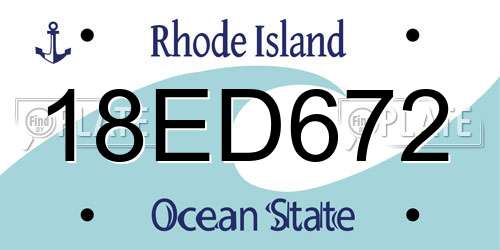 18ED672 Rhode Island License Plate