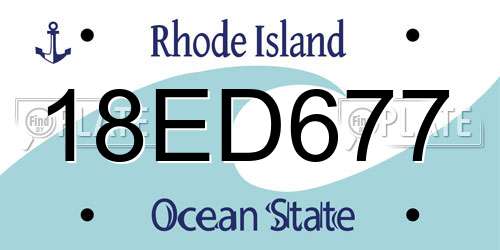 18ED677 Rhode Island License Plate
