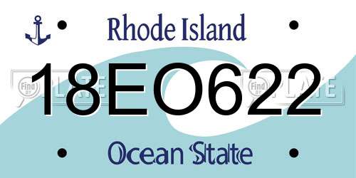 18EO622 Rhode Island License Plate