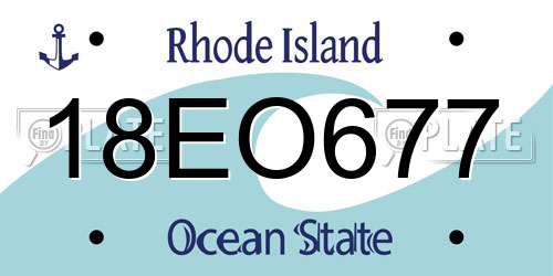 18EO677 Rhode Island License Plate