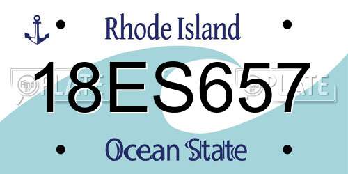 18ES657 Rhode Island License Plate