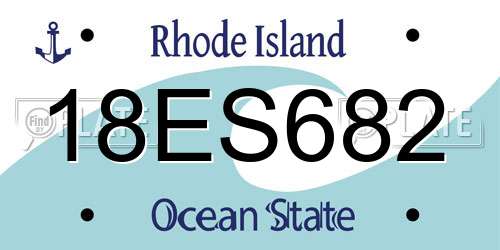 18ES682 Rhode Island License Plate
