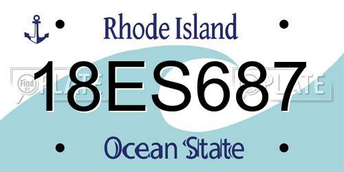 18ES687 Rhode Island License Plate