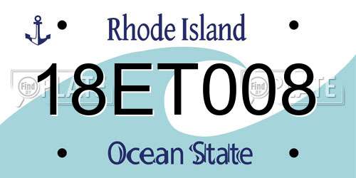 18ET008 Rhode Island License Plate