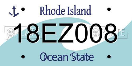 18EZ008 Rhode Island License Plate