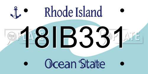 18IB331 Rhode Island License Plate
