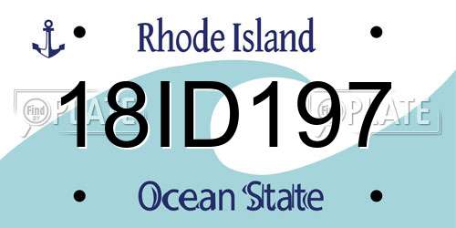 18ID197 Rhode Island License Plate