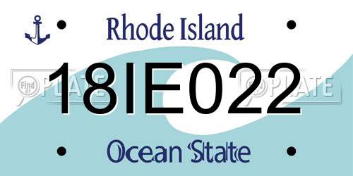 18IE022 Rhode Island License Plate
