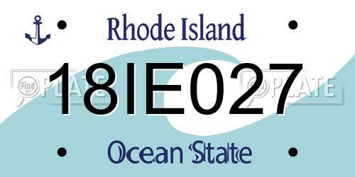 18IE027 Rhode Island License Plate