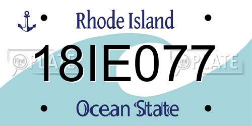 18IE077 Rhode Island License Plate