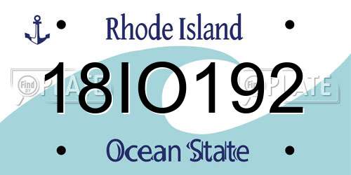 18IO192 Rhode Island License Plate
