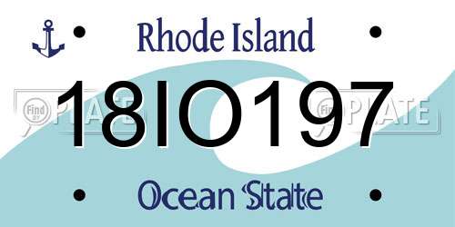 18IO197 Rhode Island License Plate