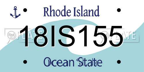 18IS155 Rhode Island License Plate