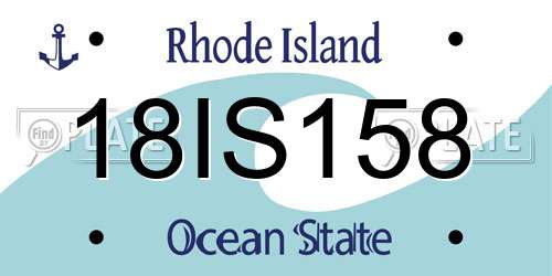 18IS158 Rhode Island License Plate
