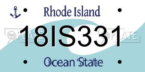 18IS331 Rhode Island License Plate