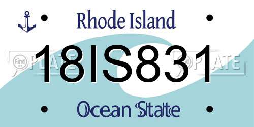 18IS831 Rhode Island License Plate