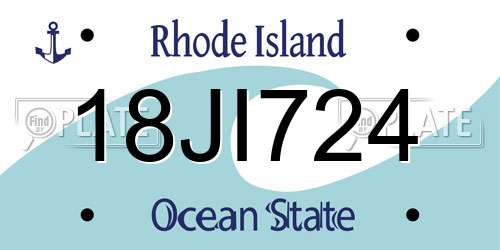 18JI724 Rhode Island License Plate