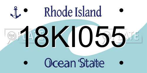 18KI055 Rhode Island License Plate
