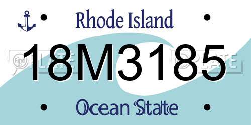 18M3185 Rhode Island License Plate