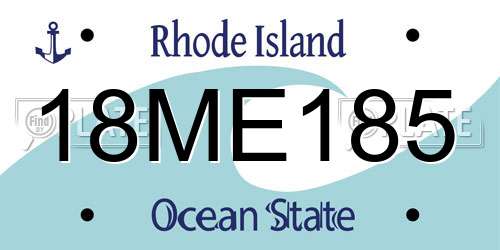 18ME185 Rhode Island License Plate