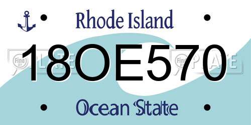 18OE570 Rhode Island License Plate