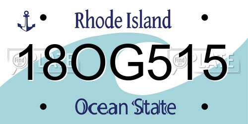 18OG515 Rhode Island License Plate