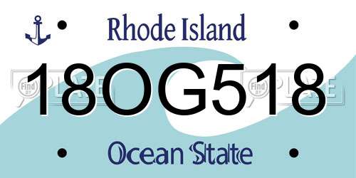 18OG518 Rhode Island License Plate