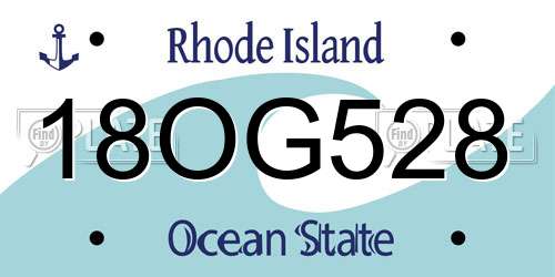 18OG528 Rhode Island License Plate