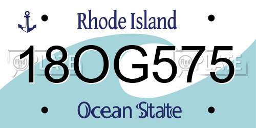 18OG575 Rhode Island License Plate