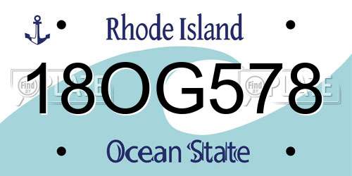 18OG578 Rhode Island License Plate