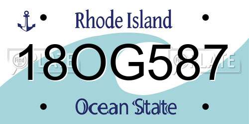 18OG587 Rhode Island License Plate