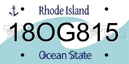 18OG815 Rhode Island License Plate