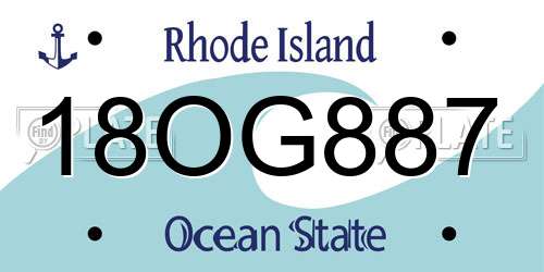 18OG887 Rhode Island License Plate