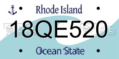 18QE520 Rhode Island License Plate