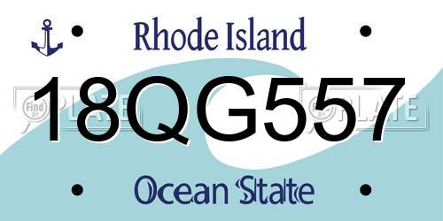 18QG557 Rhode Island License Plate