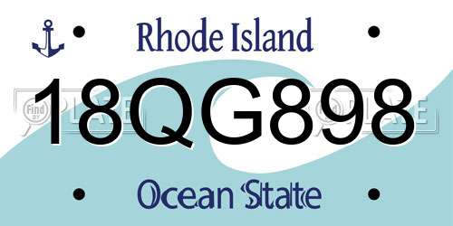 18QG898 Rhode Island License Plate