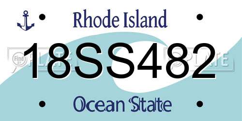 18SS482 Rhode Island License Plate