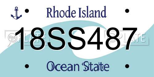 18SS487 Rhode Island License Plate