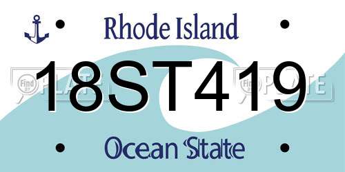 18ST419 Rhode Island License Plate