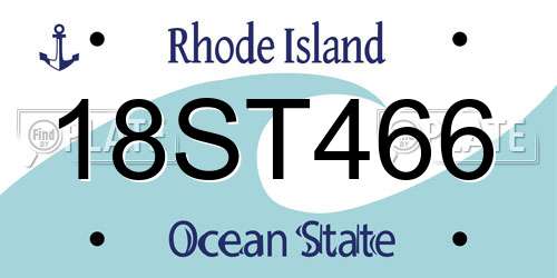 18ST466 Rhode Island License Plate